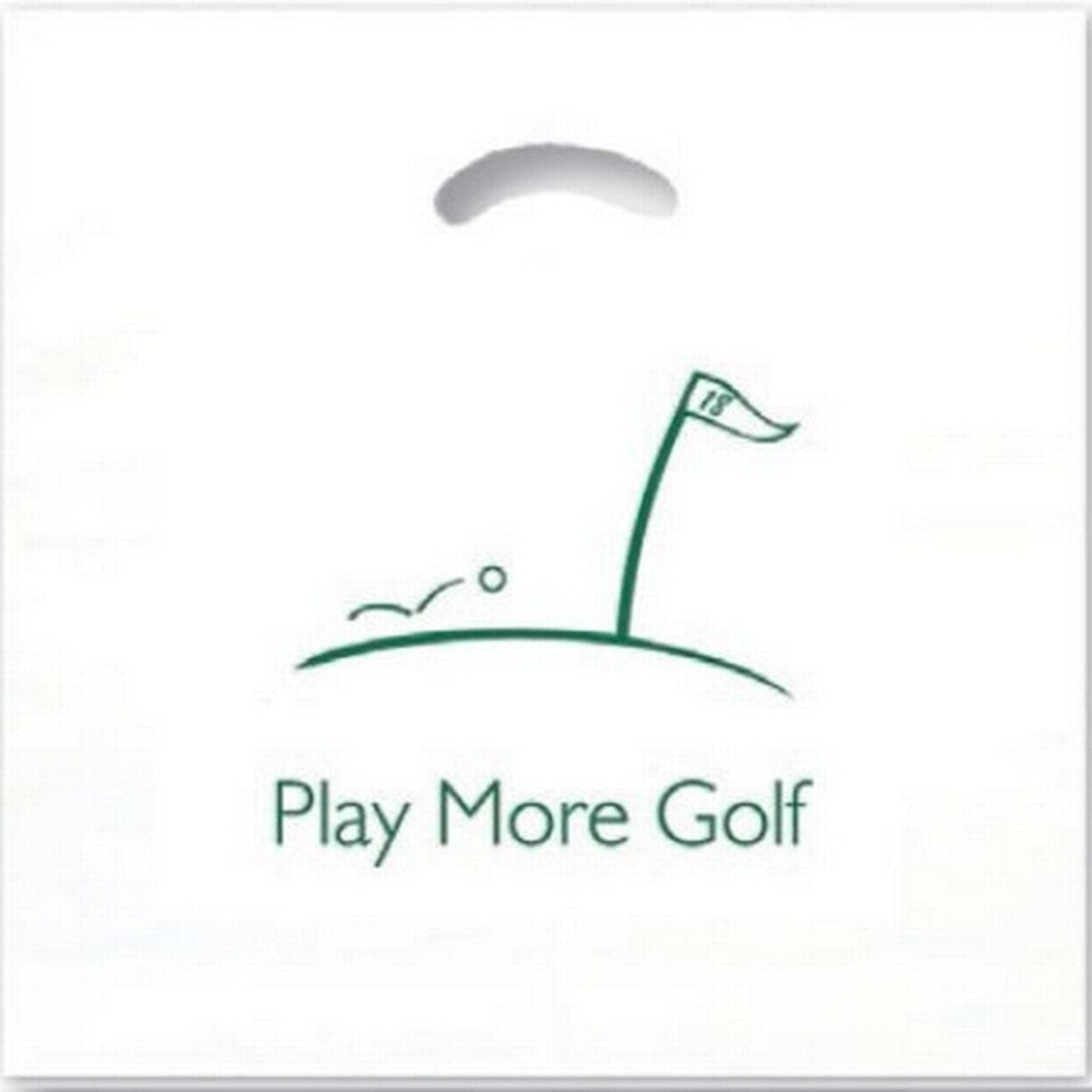 "Play More Golf" 15" x 18" Plastic Shopping Bag - 500 Count