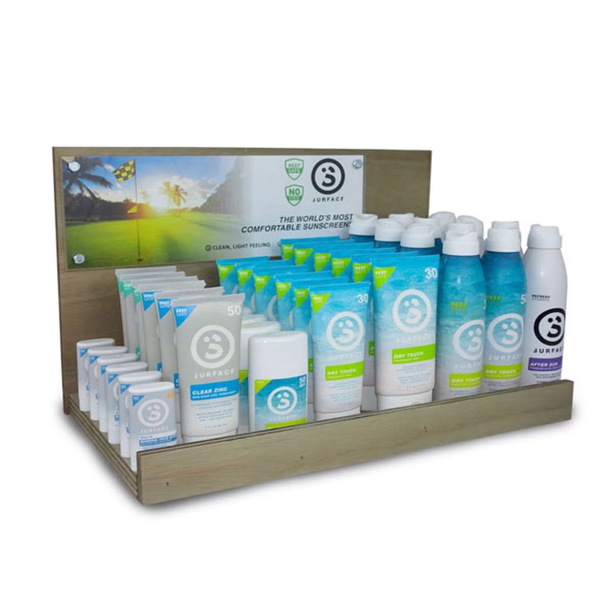 Surface Sunscreen - Wood Counter Top Display