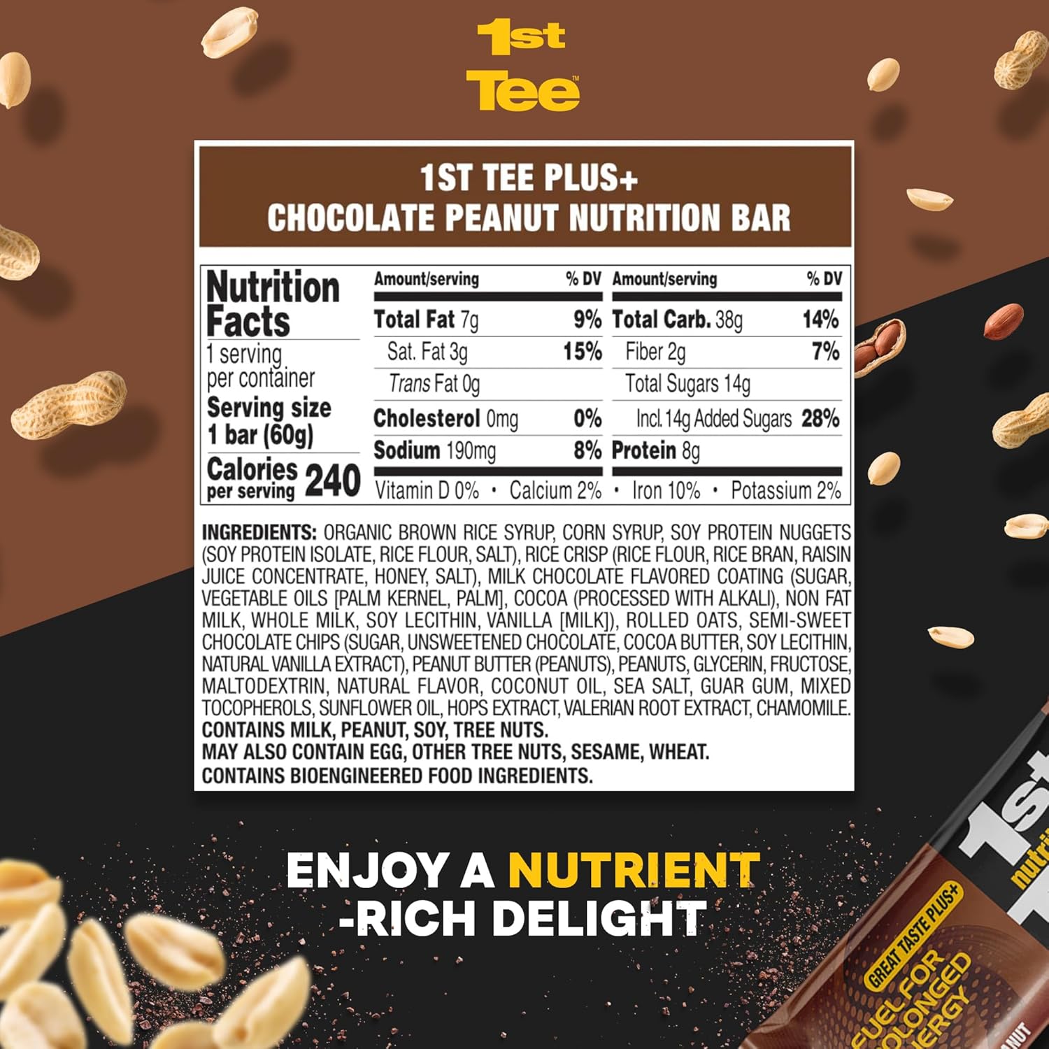 1st Tee Nutrition Bar - 12pc Snack Bar Display