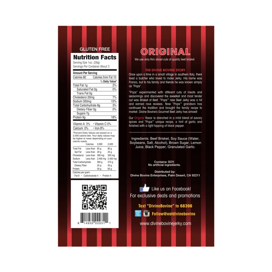 Divine Bovine Jerky - 12Pk