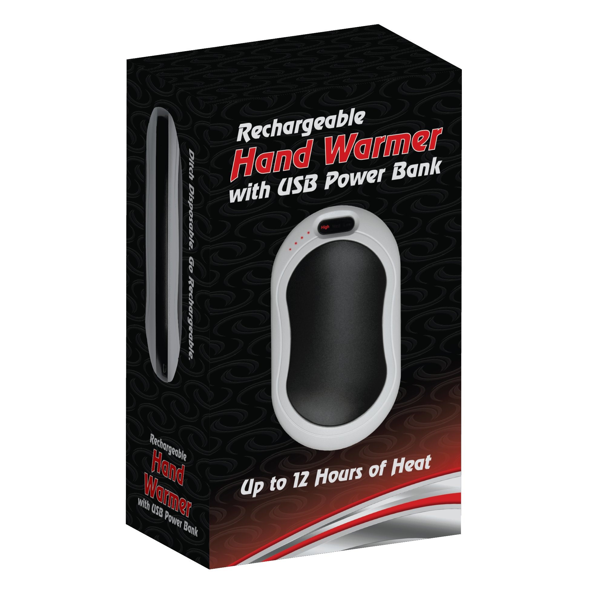 Rechargeable Hand Warmer w/ USB Power Bank - Case of 6