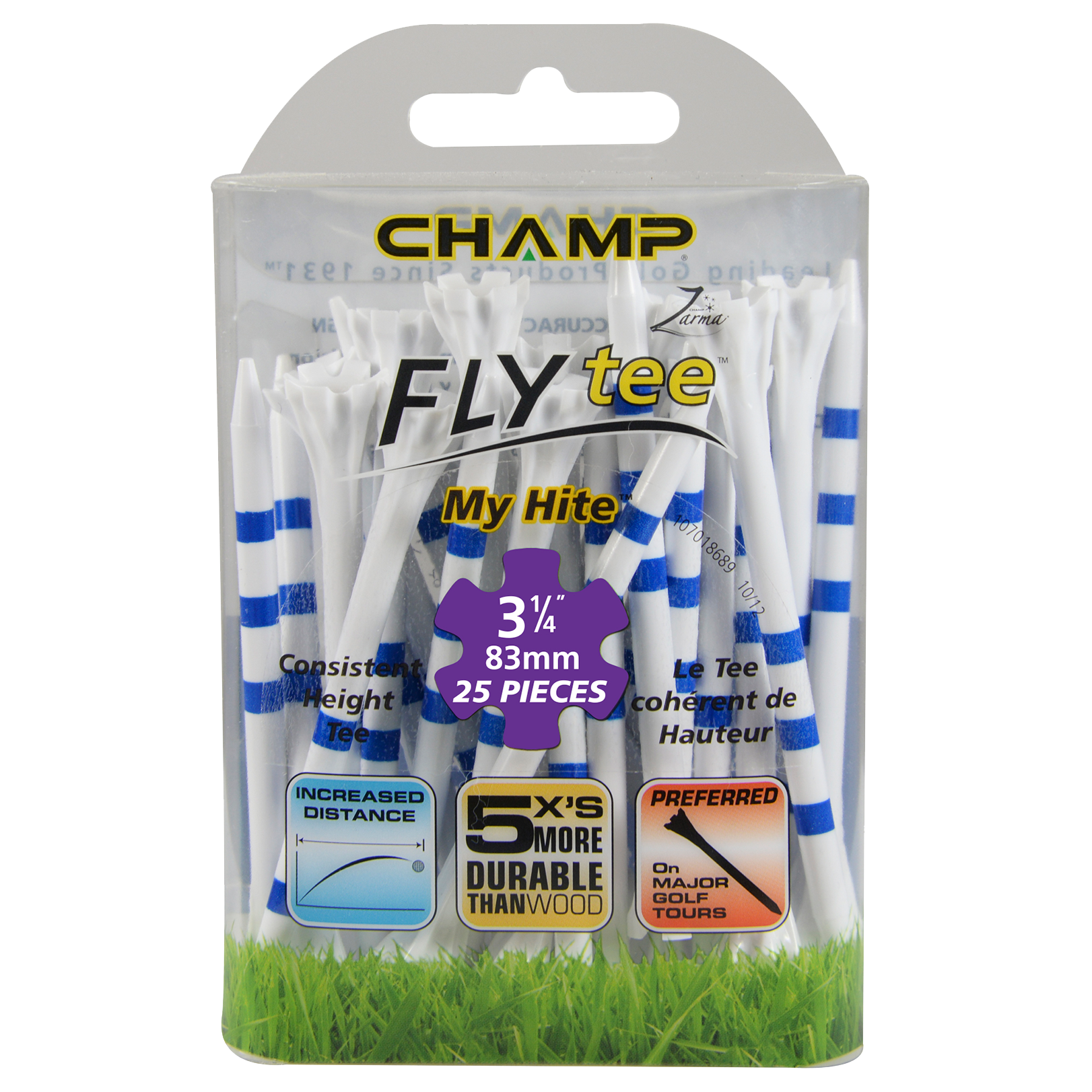 Champ Zarma FLYTee Plastic Packaged Tees - Case of 12